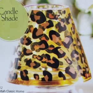 Cheetah classic candle shade, fits small jars, NEW Home Interiors